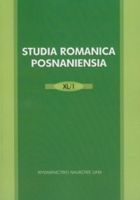 Studia Romanica Posnanesia XL/1 - okładka książki