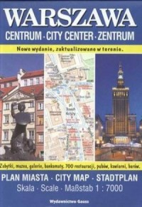 Warszawa centrum plan miasta (skala - okładka książki