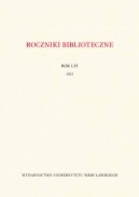 Roczniki Biblioteczne LVI/2012 - okładka książki