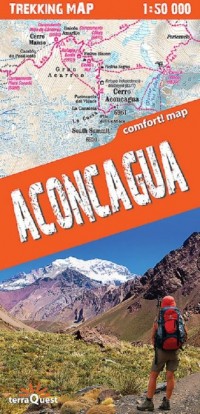 Aconcagua. Laminowana mapa trekkingowa - okładka książki