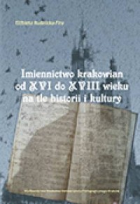 Imiennictwo krakowian od XVI do - okładka książki