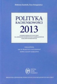 Polityka rachunkowości 2013 z komentarzem - okładka książki