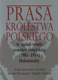 Prasa Królestwa Polskiego w opinii - okładka książki