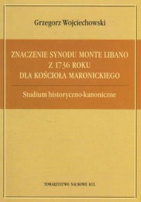 Znaczenie synodu Monte Libano z - okładka książki