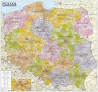 Polska mapa administracyjno-samochodowa - zdjęcie reprintu, mapy