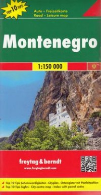 Czarnogóra mapa drogowa (skala - okładka książki