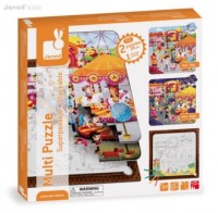 Wesołe miasteczko (puzzle z kolorowanką) - zdjęcie zabawki, gry