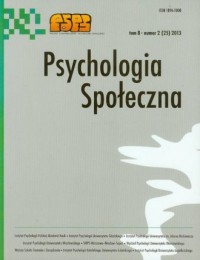Psychologia Społeczna nr 2/2013 - okładka książki
