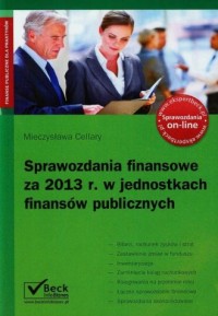 Sprawozdanie finansowe za 2013 - okładka książki