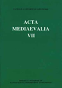 Acta Mediaevalia. Tom VII - okładka książki