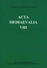 Acta Mediaevalia. Tom VIII - okładka książki