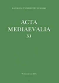 Acta Mediaevalia. Tom XI - okładka książki