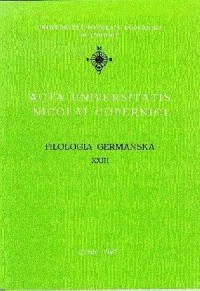 AUNC, Filologia germańska XXIII - okładka książki