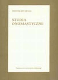 Studia onomastyczne - okładka książki