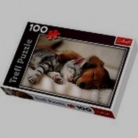 Śpiące zwierzaki (puzzle 100-elem.) - zdjęcie zabawki, gry