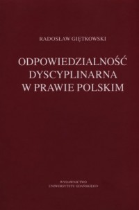 Odpowiedzialność dyscypinarna w - okładka książki