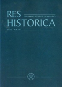 Res Historica. Tom 35 (2013) - okładka książki