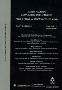 Zeszyty naukowe UJ 4(122)/2013 - okładka książki