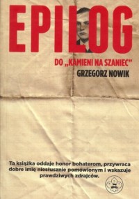 Epilog do Kamieni na szaniec - okładka książki