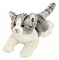 Kot szaro-biały pręgowany (35 cm - zdjęcie zabawki, gry
