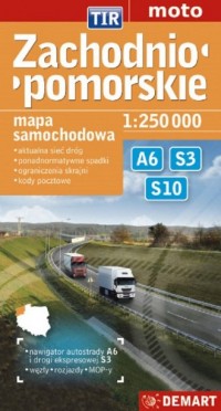 Zachodniopomorskie TIR mapa samochodowa - okładka książki