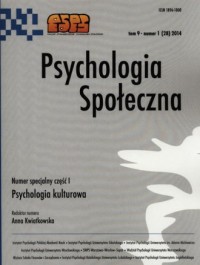 Psychologia społeczna 1(28)2014 - okładka książki