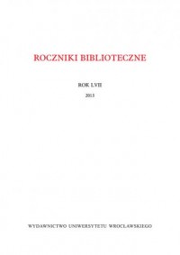 Roczniki Biblioteczne Rok LVII - okładka książki