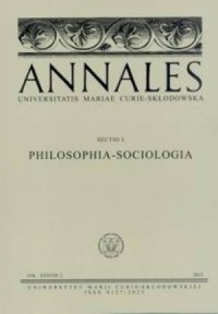 Annales UMCS, sec. I (Philosophia-Sociologia), - okładka książki