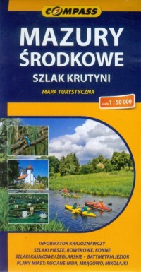 Mazury Środkowe szlak Krutyni mapa - okładka książki