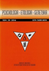 Psychologia Etologia Genetyka t.29 - okładka książki