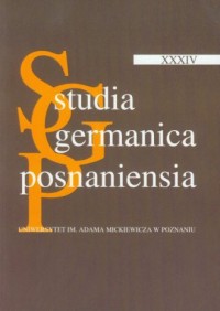 Studia Germanica Posnaniensia XXXIV - okładka książki