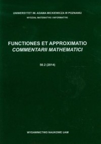 Functiones et approximatio 50.2 - okładka książki
