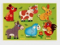 Zwierzęta z łąki (puzzle drewniane - zdjęcie zabawki, gry