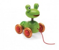 Żabka. Drewniana zabawka do ciągnięcia - zdjęcie zabawki, gry