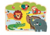 Zwierzątka w ZOO (puzzle drewniane - zdjęcie zabawki, gry