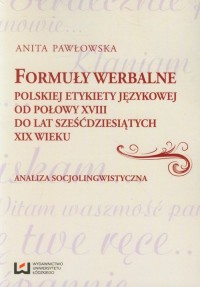 Formuły werbalne polskiej etykiety - okładka książki