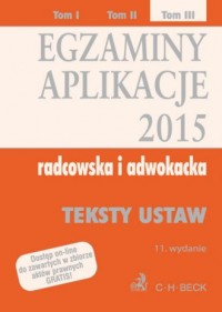 Egzaminy Aplikacje 2015 radcowska - okładka książki