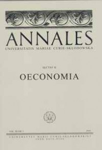 Annales UMCS, sec. H (Oeconomia), - okładka książki