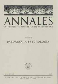 Annales UMCS, sec. J (Pedagogia-Psychologia), - okładka książki