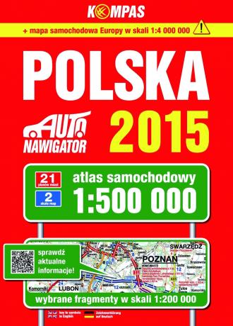 Polska 2015. Atlas samochodowy - okładka książki