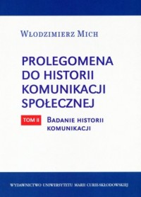 Prolegomena do historii komunikacji - okładka książki