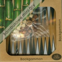 Bambusowe mini gry. Backgammon - zdjęcie zabawki, gry