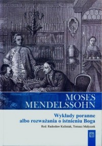 Moses Mendelssohn. Wykłady poranne - okładka książki
