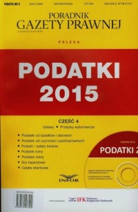 Podatki 2015 nr 8 cz. 4 (+ CD) - okładka książki