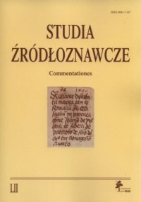 Studia Źródłoznawcze. Tom LII - okładka książki