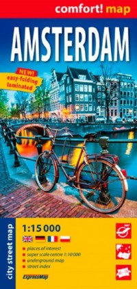 Amsterdam laminowany plan miasta - okładka książki