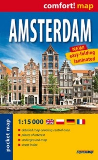 Amsterdam, laminowany plan miasta - okładka książki