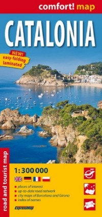 Catalonia, laminowana mapa samochodowo-turystyczna - okładka książki