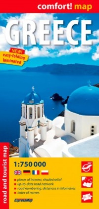 Grecja, laminowana mapa samochodowo- - okładka książki
