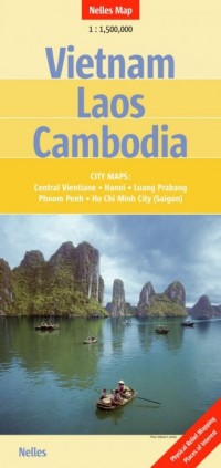 Vietnam Laos Cambodia mapa (skala - okładka książki